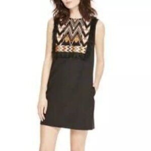 DKNY Women's Size Medium Embroidered Dress Fringes